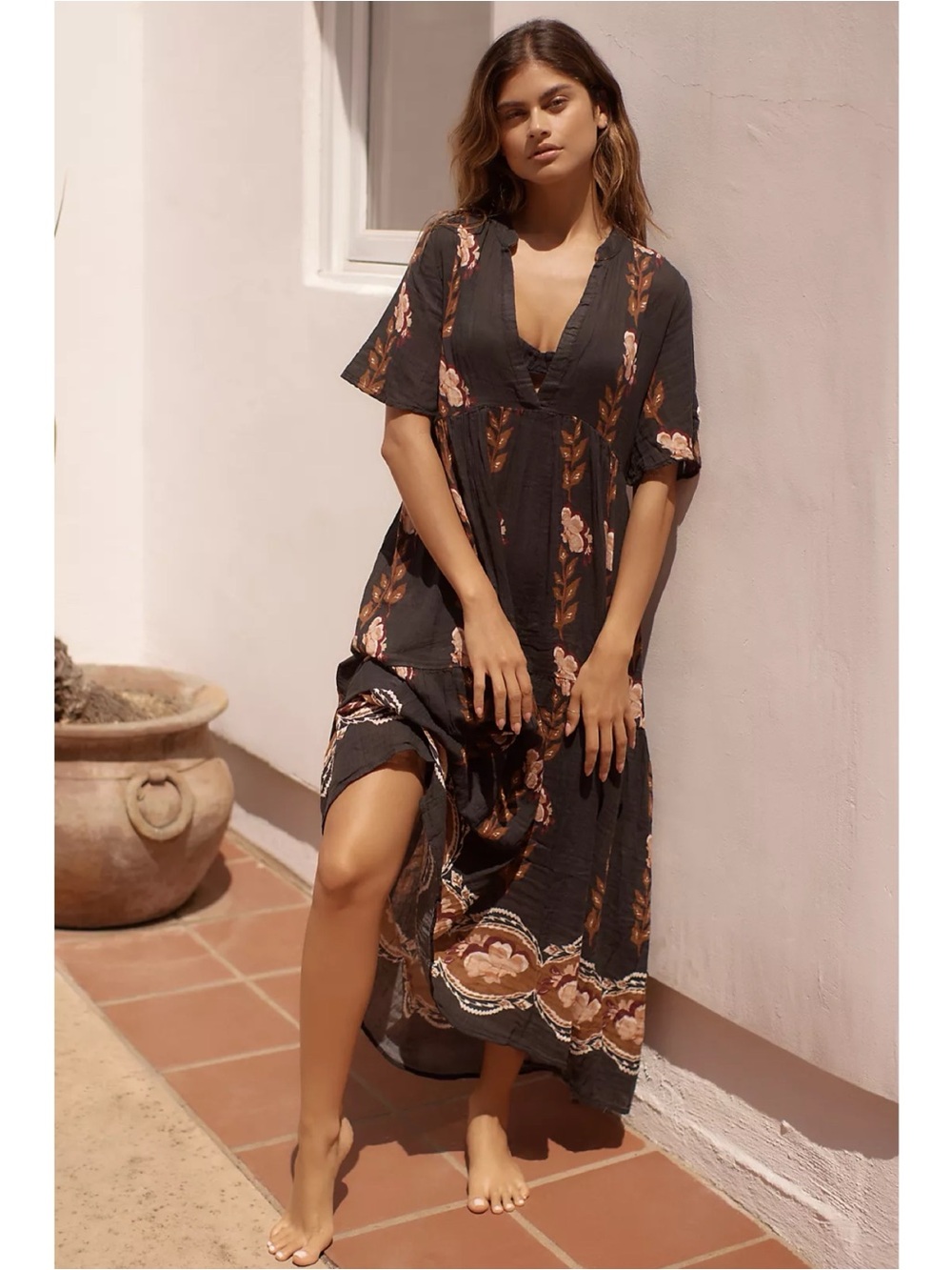 Anthropologie The Kallie Flowy Maxi Dress Printed Edition